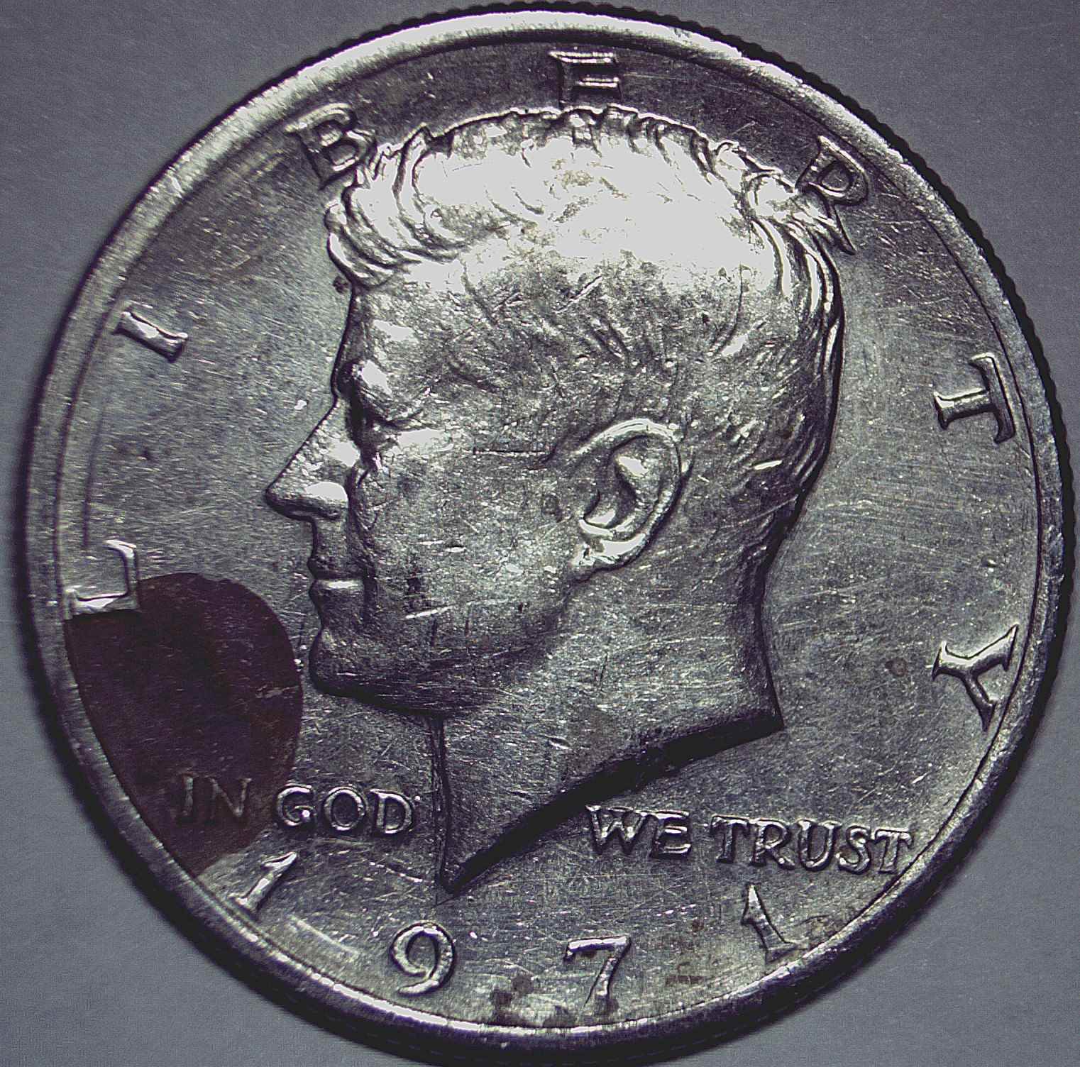 1971-P-Kennedy-50c-Error--Lamination?