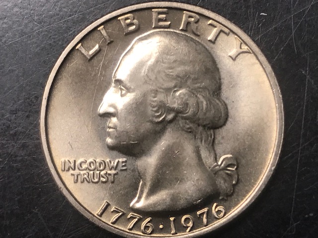 Bicentennial-Quarter-With-Die-Scratches/Polishing