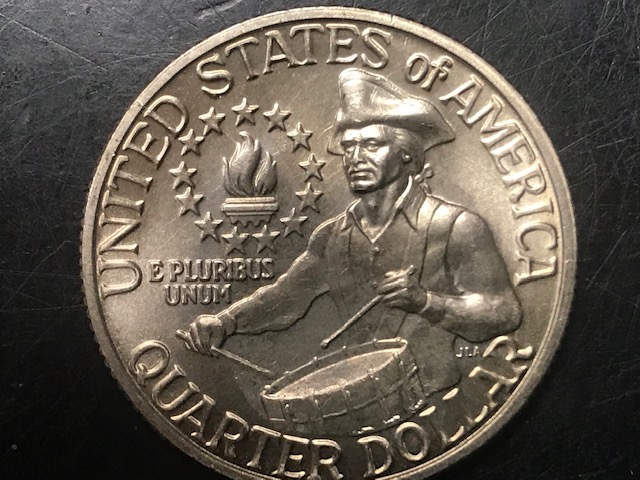 Bicentennial-Quarter-With-Die-Scratches/Polishing