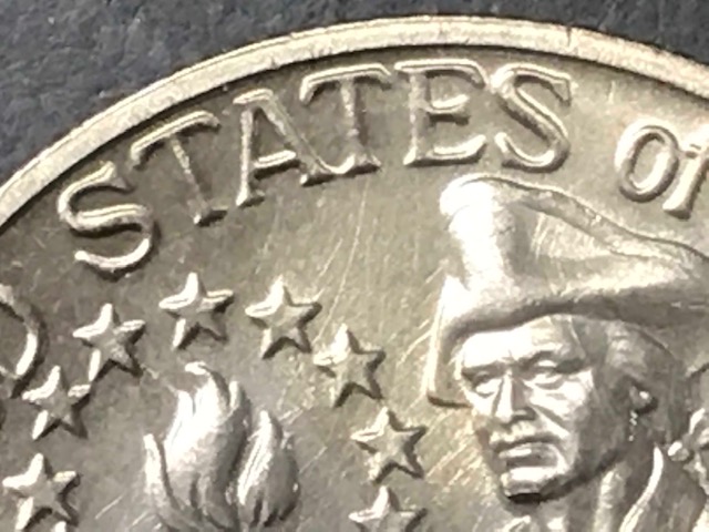 Bicentennial-Quarter-With-Die-Scratches/Polishing