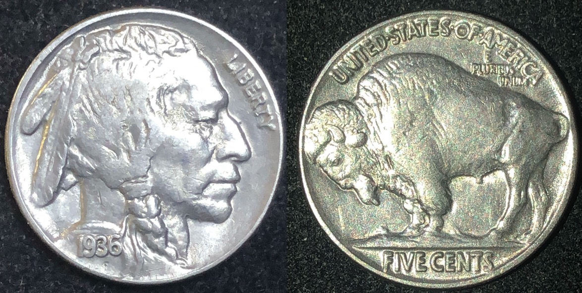 1936-Buffalo-5c-Grade-And-ID-For-Type-Of-OBV-&-REV-Scratches