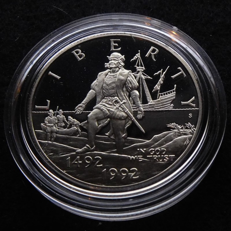 1992-Columbus-Quincentenary-Silver-Dollar-&-Copper-Half-Dollar-Proof