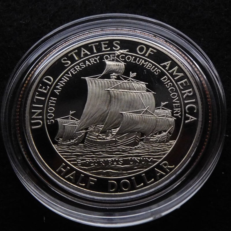 1992-Columbus-Quincentenary-Silver-Dollar-&-Copper-Half-Dollar-Proof