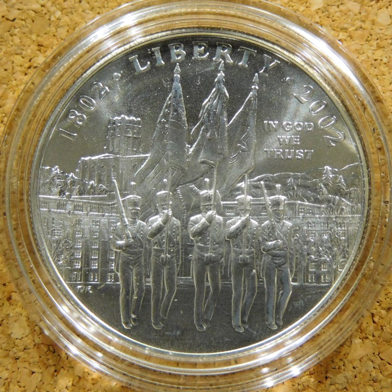 2002-W-US-Military-Academy-Bicentennial-Unc-Silver-Dollar
