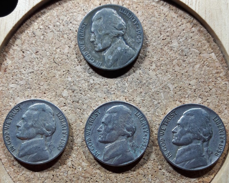 Jefferson-Nickels-Found-In-Coin-Rolls:-1944-P,-1955-D,-1958-D