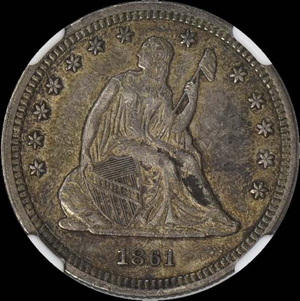 1861-Seated-Quarter-For-Grading