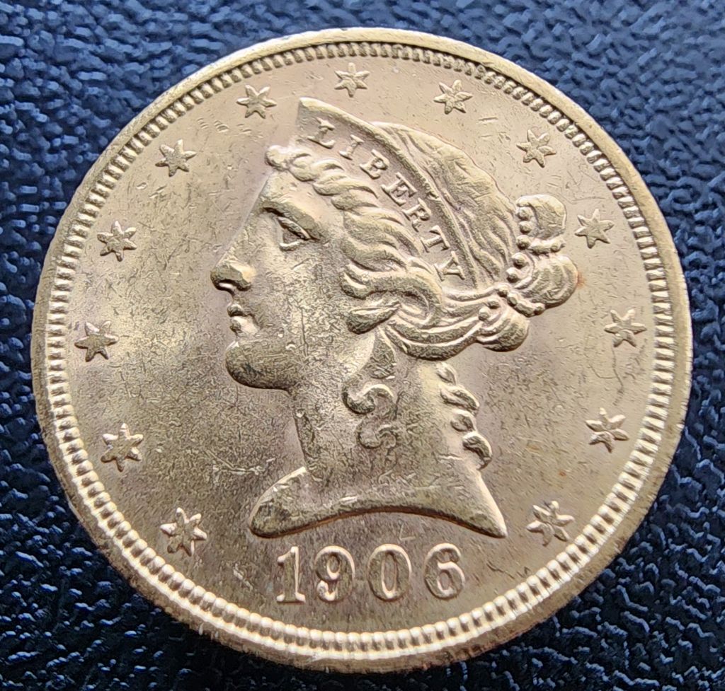 1906-S-Liberty-Head-Gold-$5-For-Grading