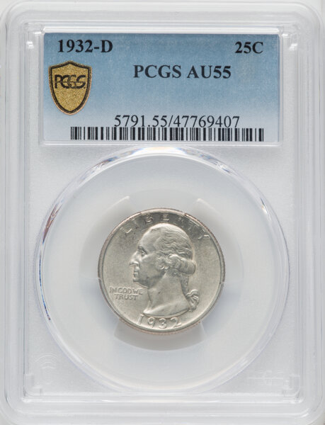 1932-D-Wash-Quarter-AU-55