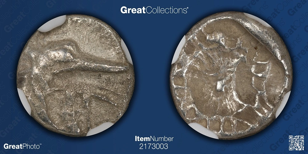 Ancient-Caria,-Halicarnassus-C.510-480-B.c.-AR-Hecte-NGC-VF