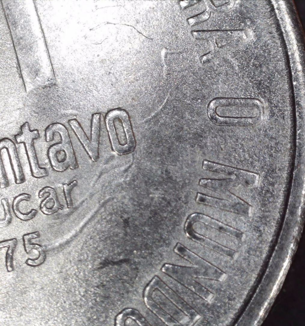 1-Centavo-1975-Look-Like-Hair-Stamped-On-Both-Sides