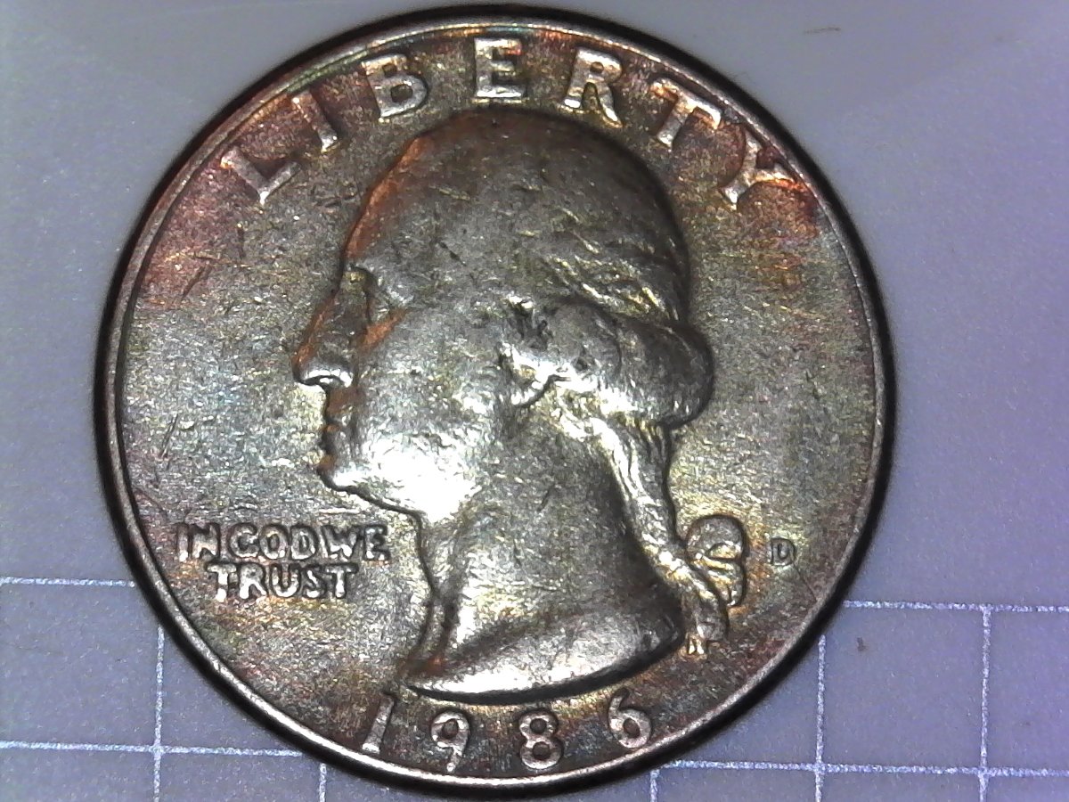 1986-D-Quarter-Nice-Tone-It's-That-Considered-A-Rainbow?