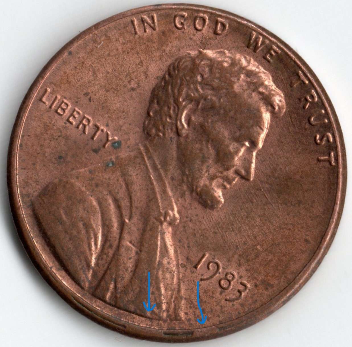1983-Lincoln-Memorial-Cent--Cud--65-Rim-Cud