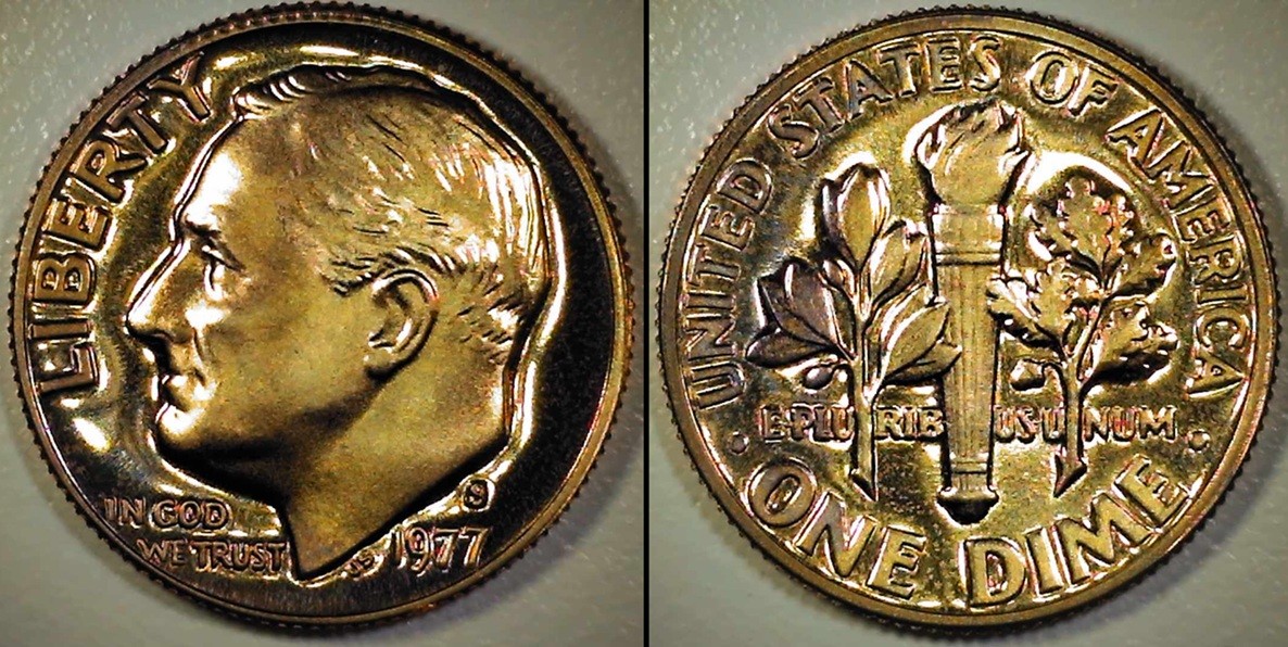 1977-S-Roosevelt-Dime-Collar-Clash-Proof-RPM-/-DD?