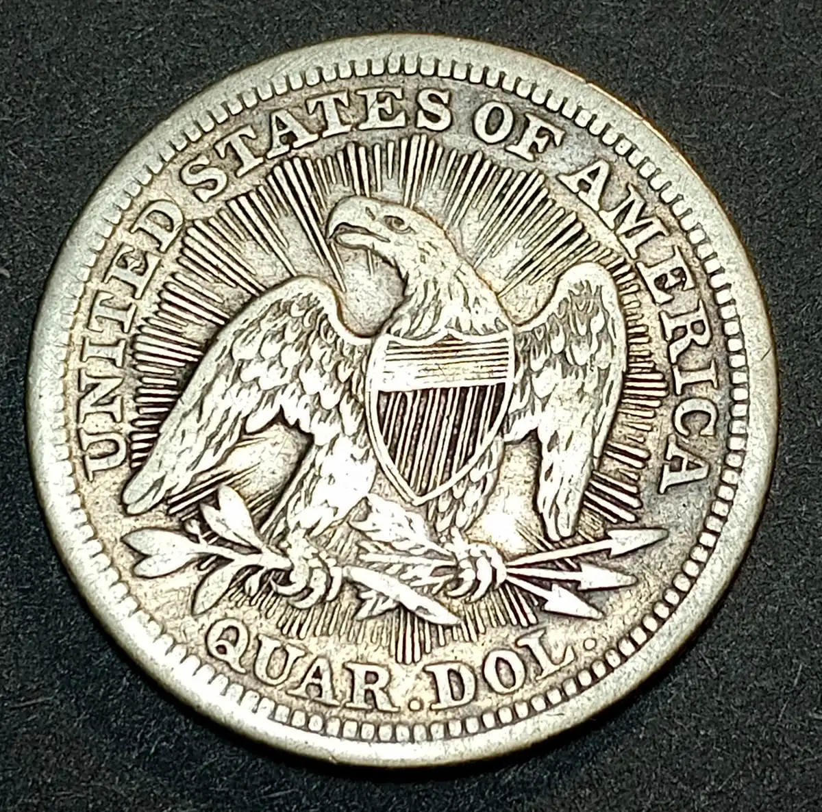 1853-Seated-Liberty-Arrows-&-Rays-Quarter-For-Grading