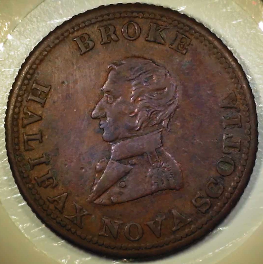 1814-Halifax,-Nova-Scotia---Captain-Broke-Short-Bust-1/2-Penny-Token