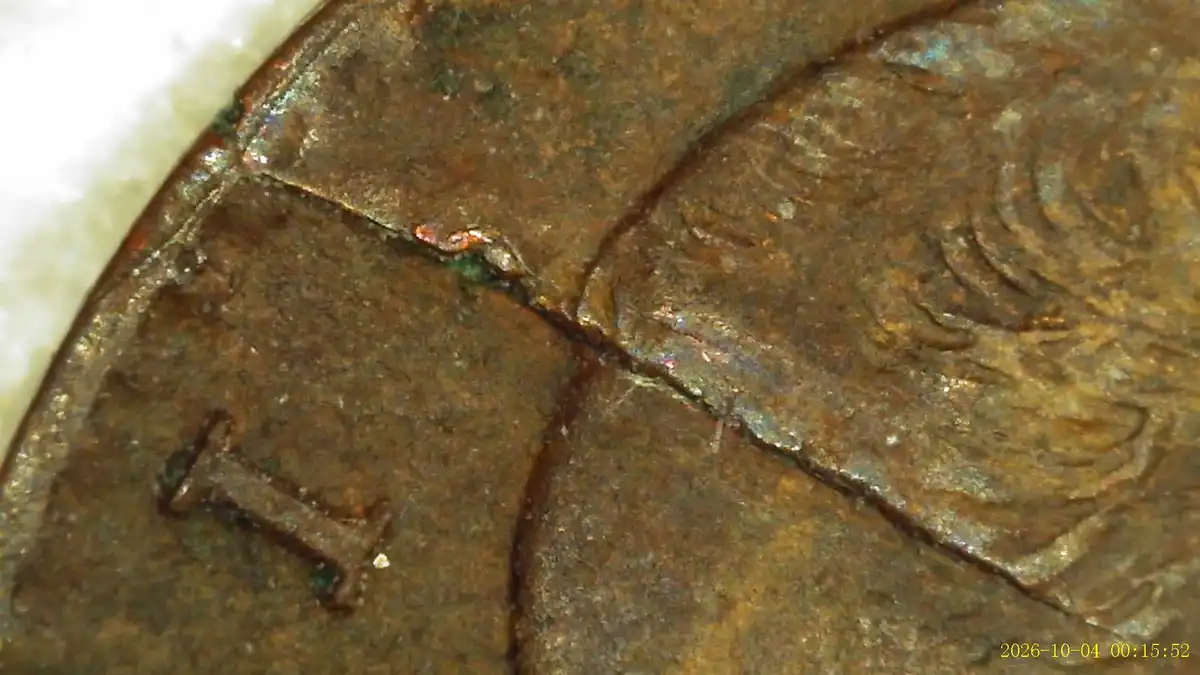 1895-R-Italy---1-Centesimo-W/Impact-Induced-Bi-Level-Radial-Die-Crack