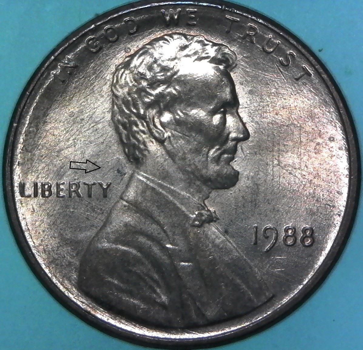 1988-Cent-Die-Clash-Obverse---Mini-Lincoln-From-The-Memorial-On-Obverse-Shoulder?