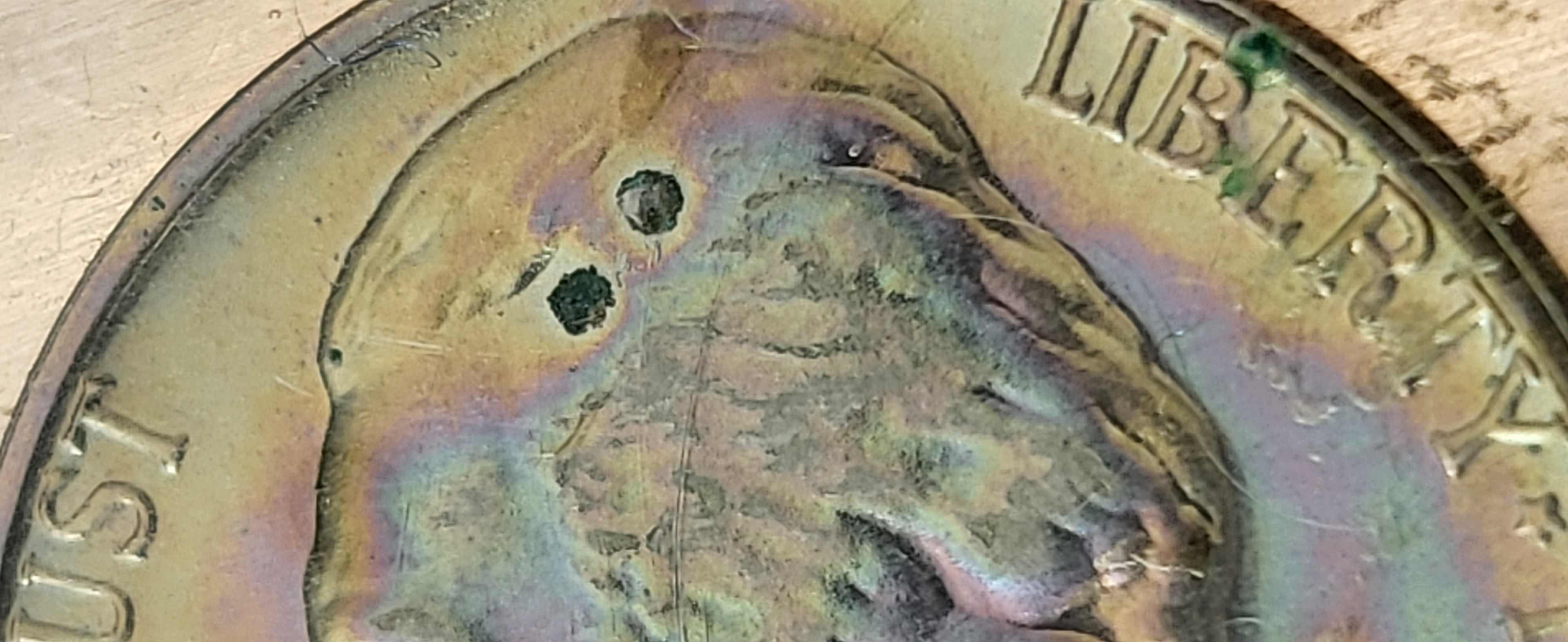 1962-Proof-Jefferson-Nickel-Toned-But-With-Verdigris