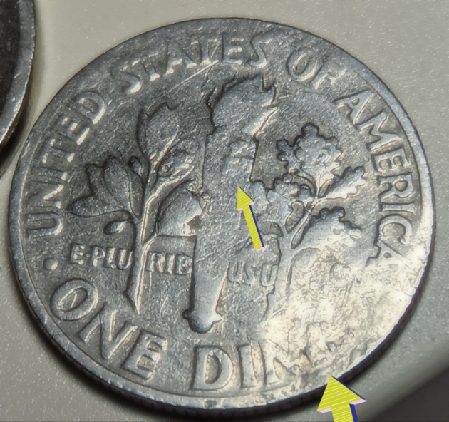 1970-Philly-Dime-Obverse-And-Reverse-Damage-Clash-Strike-Thru?