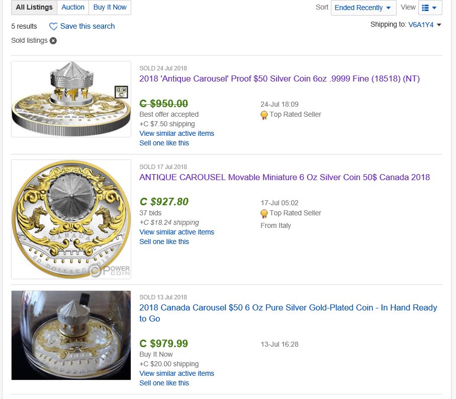 2018-Antique-Carousel,-Release-On-May-16th,-6-Oz,-$749.95,-Mintage-1000-Pcs