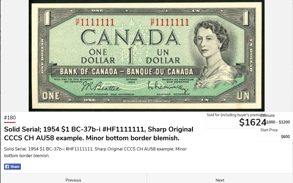 1954-Canada-One-Dollar-Solid-1's