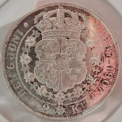 2-Kronor-1907-Sweden-Wedding-Jubile-Grading-For-Fun-Cameo?