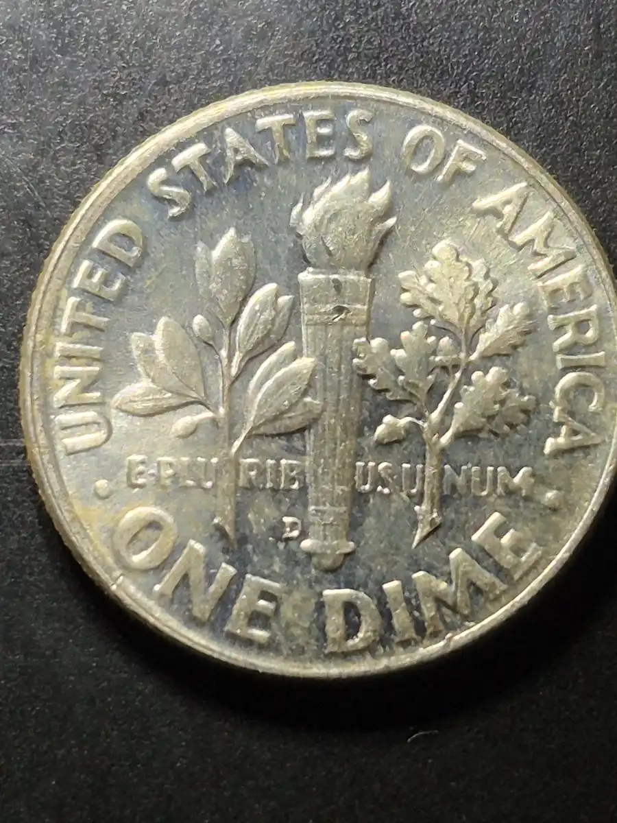 1957-D-Roosevelt-Dime-10c---Possible-DDO-Or-Machine-Doubling?