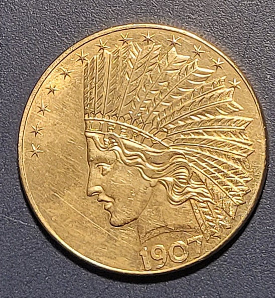 1907-Indian-Head-Gold-Eagle-10-Dollar-Coin-No-Motto-Real?