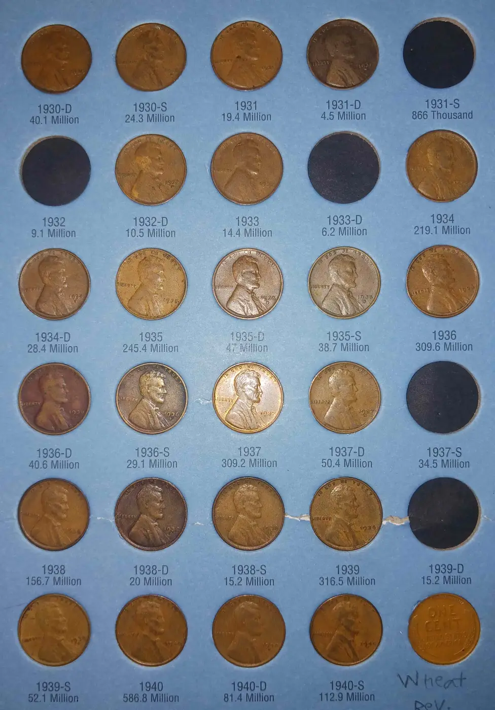 My-1909-1940-Lincoln-Cent-Collection-Progress