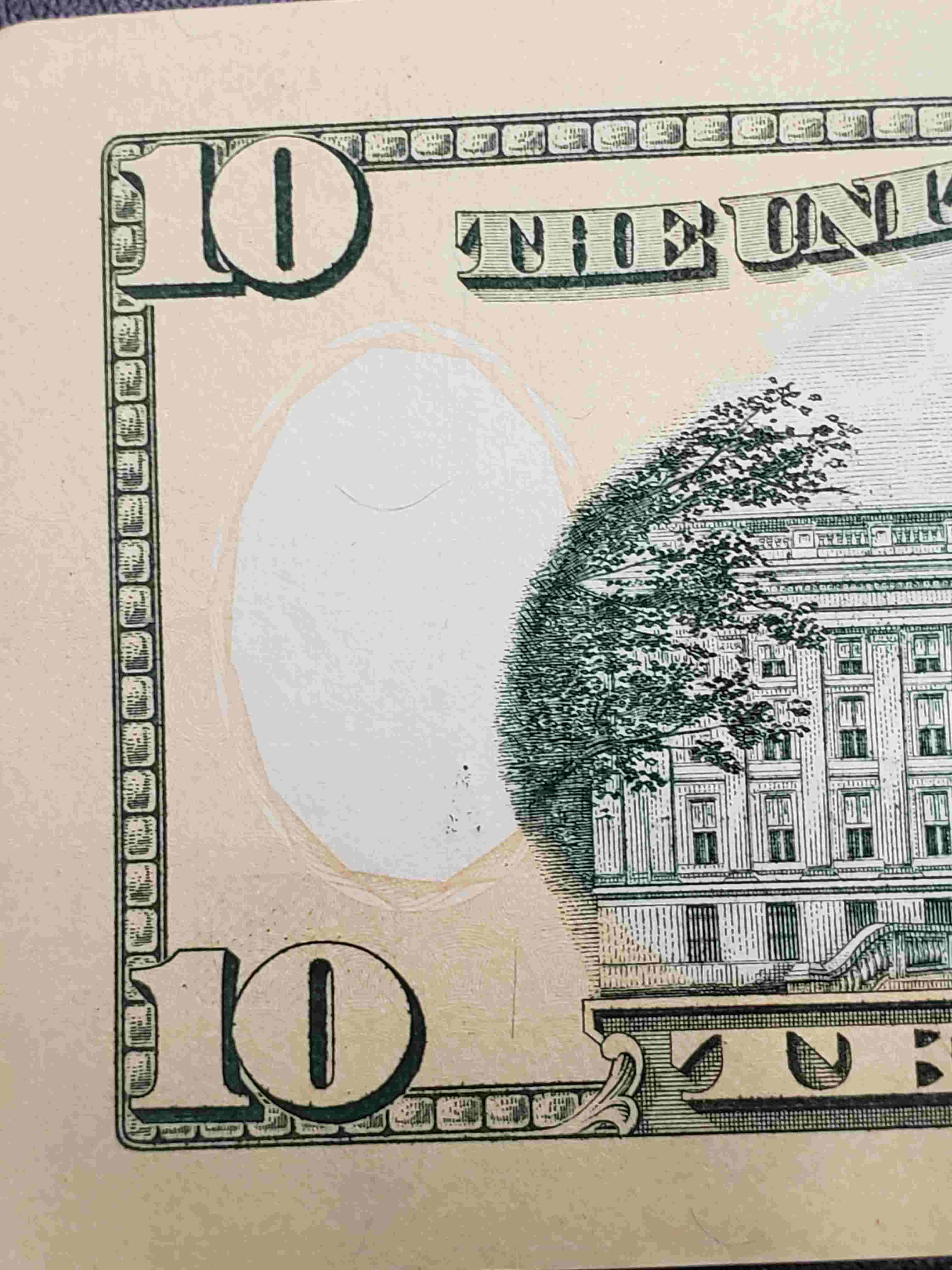 2017A-$10-Bill---Semi-Fancy-Serial?-Ink-Bleeding-To-Reverse