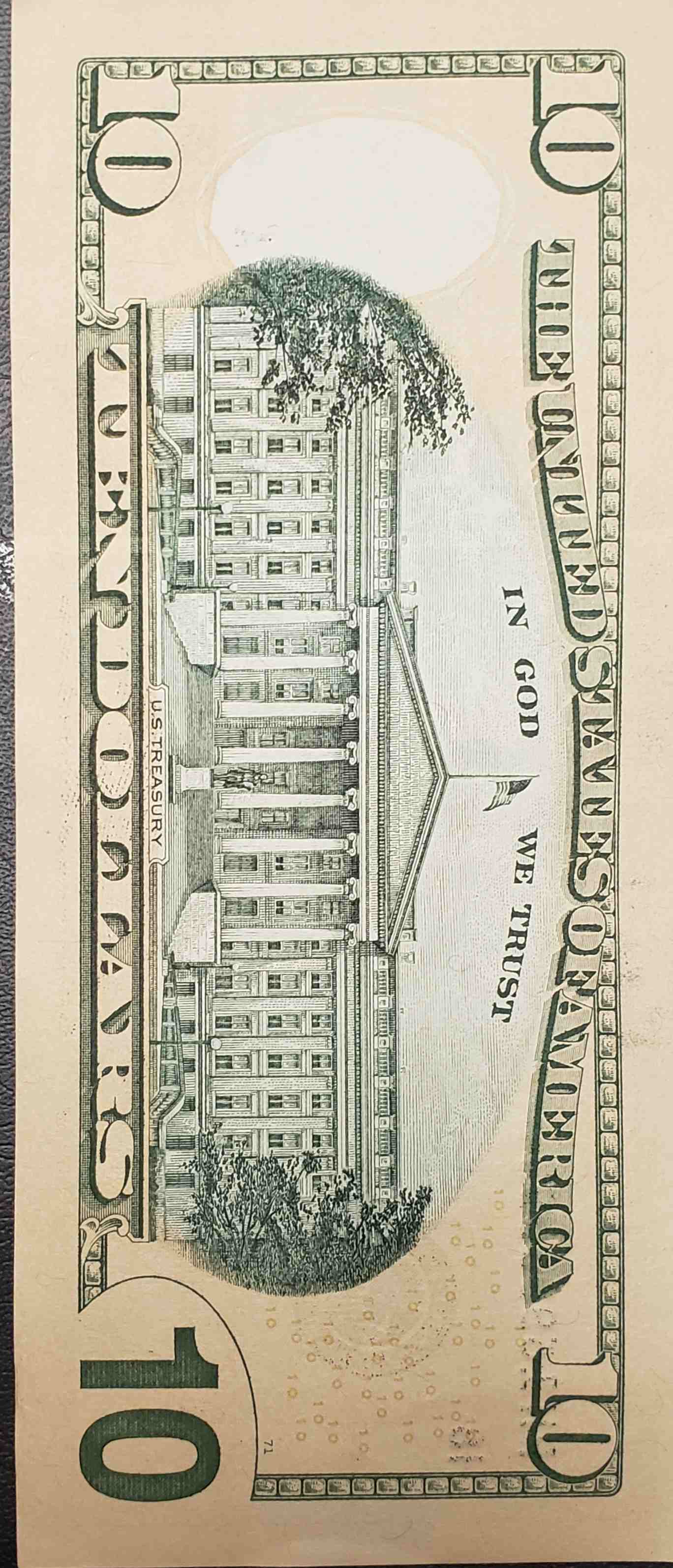 2017A-$10-Bill---Semi-Fancy-Serial?-Ink-Bleeding-To-Reverse
