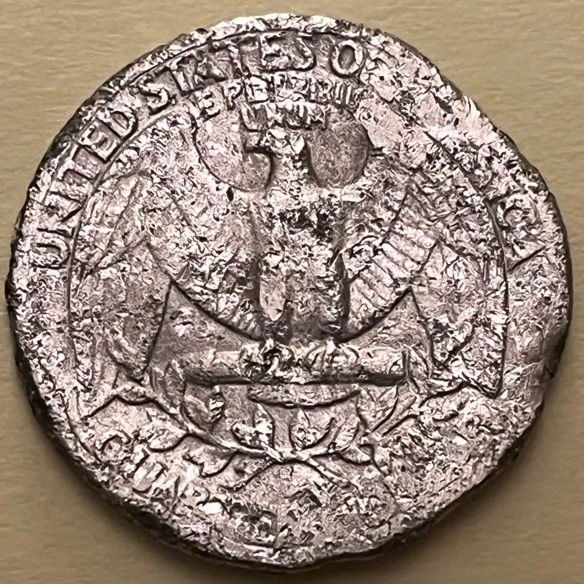 1985-Washington-Quarter-From-A-Vegas-Casino---Not-Quite-In-Mint-Condition
