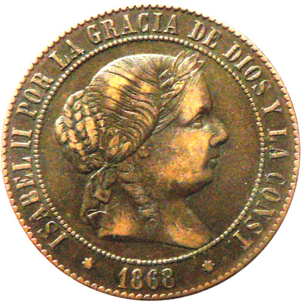 1868-Spanish-5-Céntimos-De-Real-De-Isabel-II