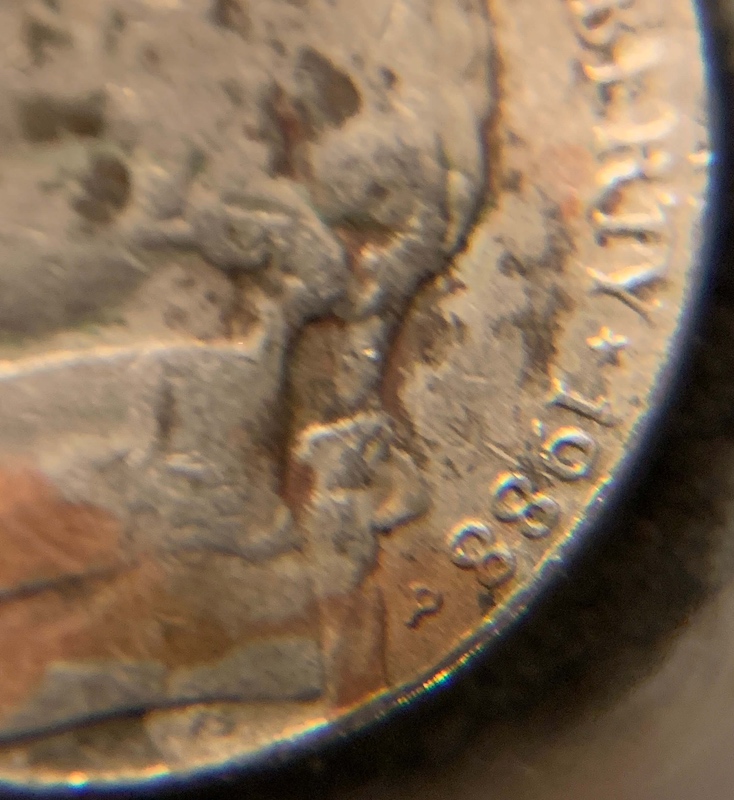 1988-P-Jefferson-Nickel-Error?-Copper-And-Black-And-Clad