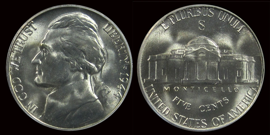 Jefferson-War-Nickel,-1944-S,-MS-67+