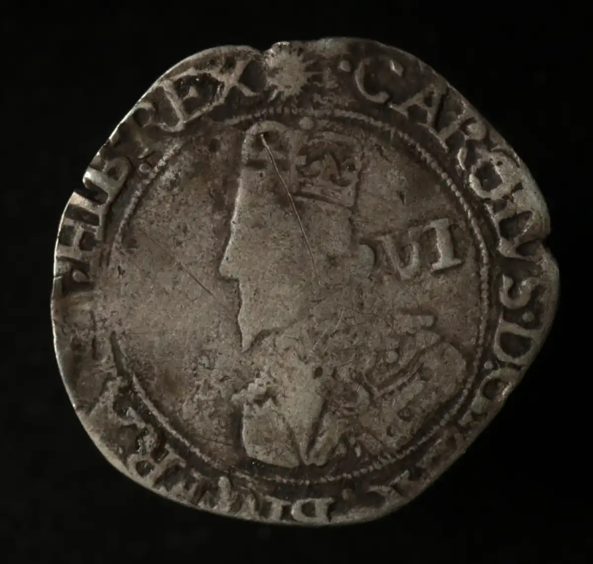Charles-I-Sixpence---Unattributed-Sun-Mintmark?