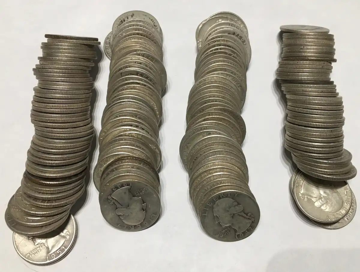 My-Best-Jackpot:-Four-Cwrs-Of-Silver-Quarters-And-Franklin-Half-Dollars-As-Well