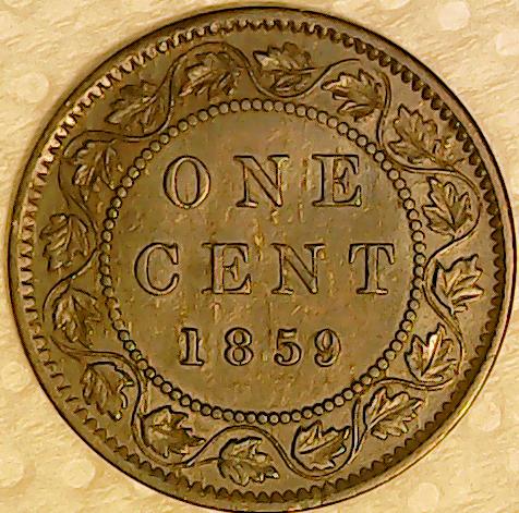 Canada-1-Cent-1859,-Doubled-'859'-Variety?