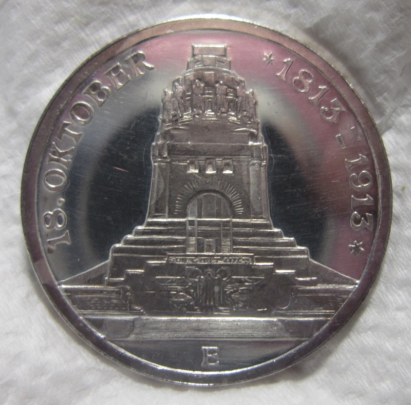 Saxony.-3-Mark-1913-Battle-Of-Leipzig-Centennial.-Polished-Surface