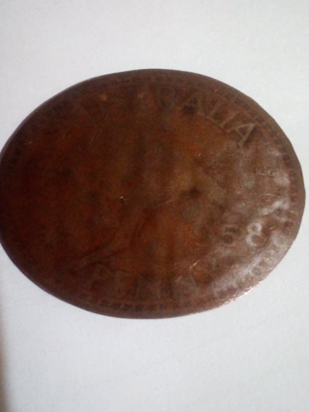 1988-World-Expo-Token-Elongated-On-1958-Y.-Qeii-Penny-Copper