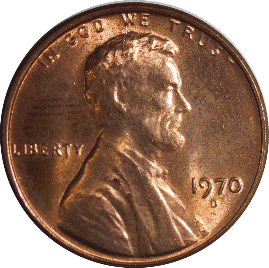 1970-D-Lincoln-Cent-No-Designers-Initials,-Floating-Roof,-W/-Diecrack
