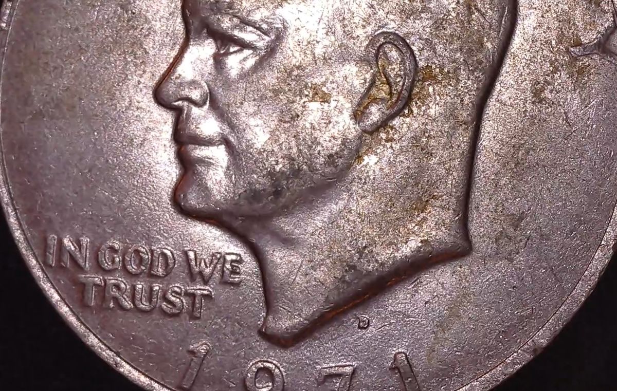 1971-D-Eisenhower-Dollar---Two-Side-Lamination-/-Alloy-Mix-Error?