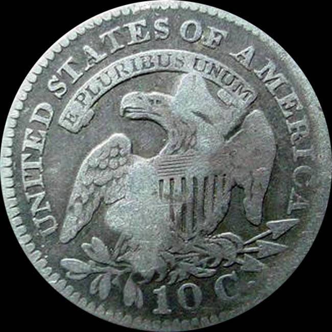 1827-Bust-Dime-With-Counterstamp-