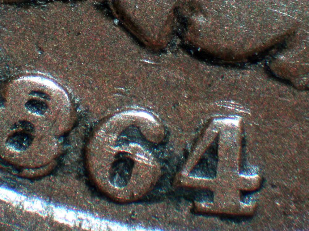 1864-Indian-Head-Cent,-Bronze,-No-