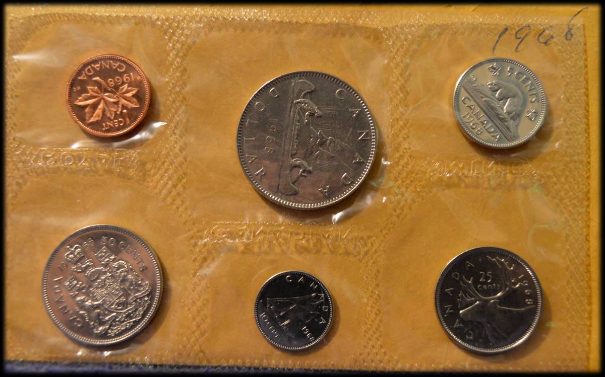 5-Canadian-Mint-Sets.--1968-1971.--Won-For-$14!