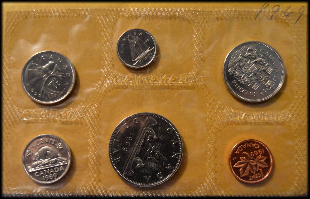 5-Canadian-Mint-Sets.--1968-1971.--Won-For-$14!