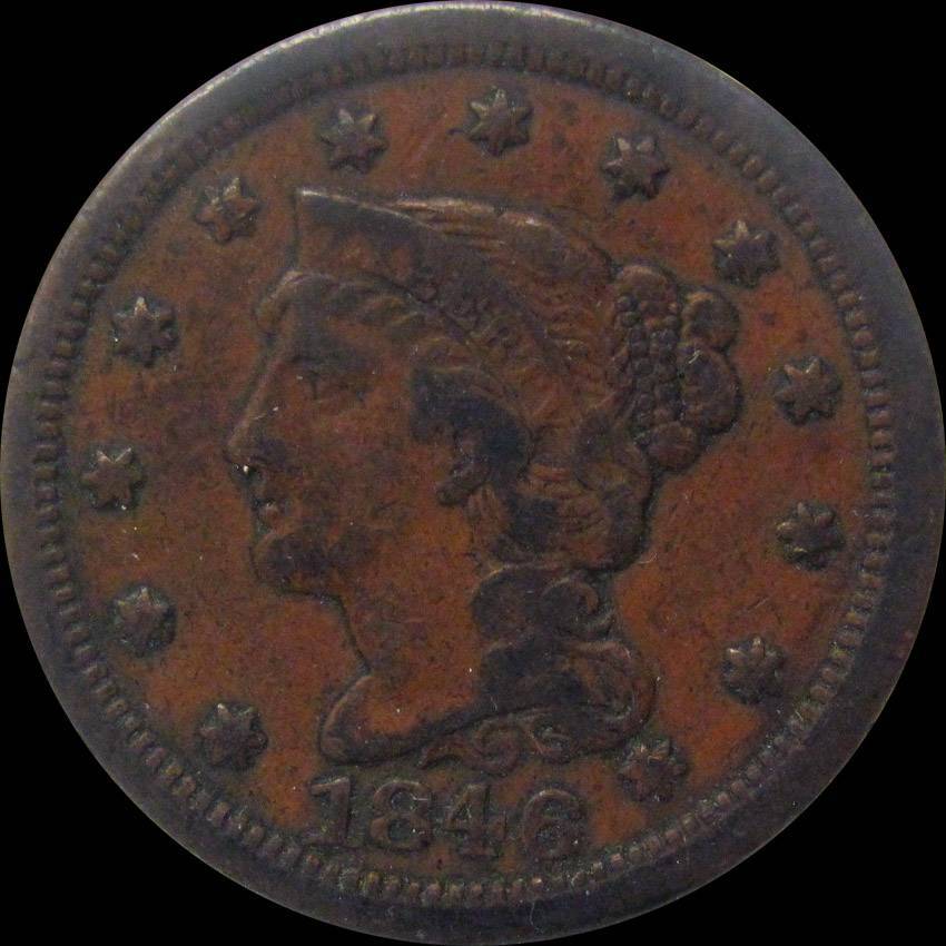 1846-Braided-Hair-Large-Cent-For-Grading-*-New-Pictures-Added-*