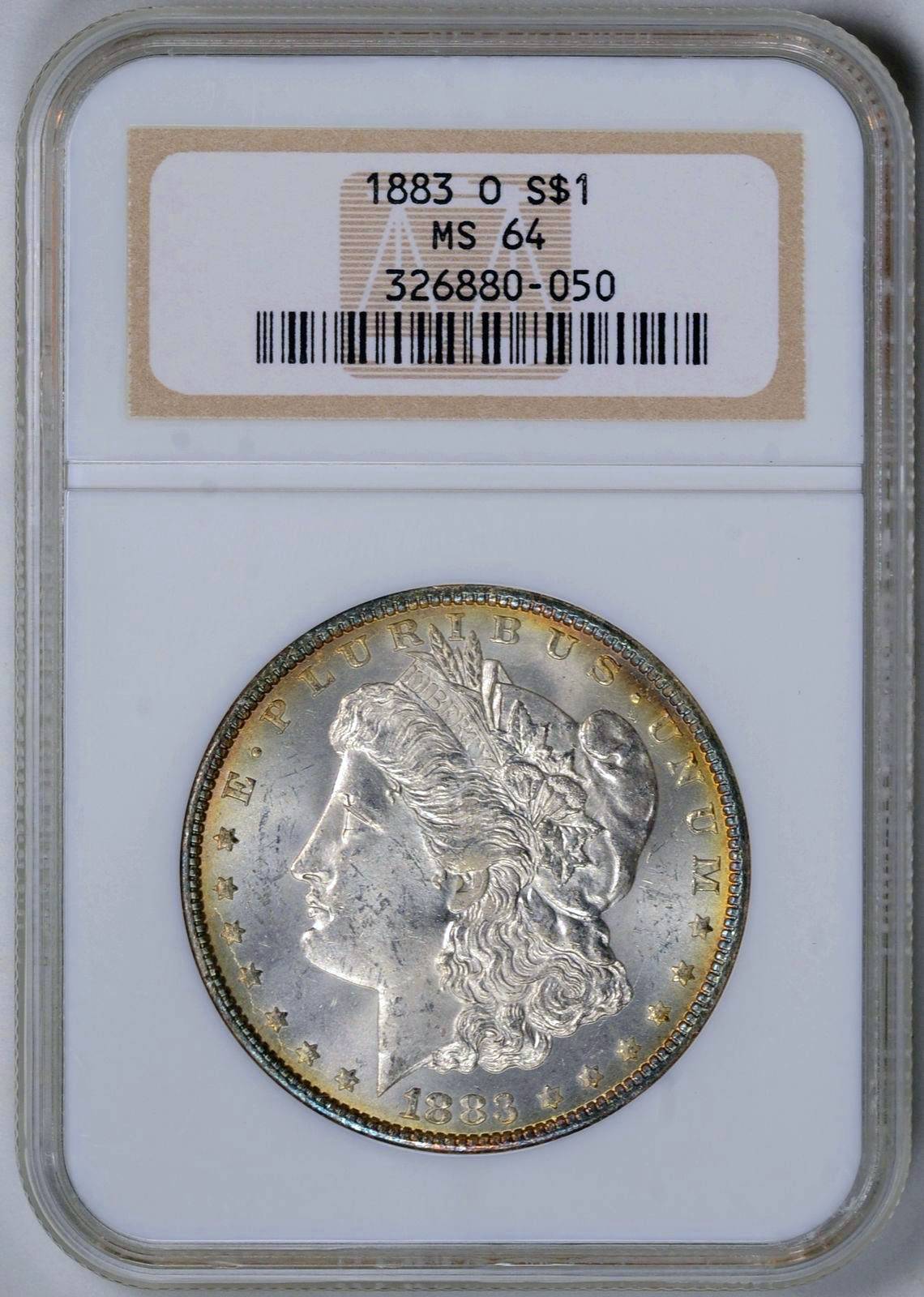 1883-O-Morgan-Dollar-For-Grading-Vs.-Old-NGC-Brown,-VAM-19A-Tilted-Field