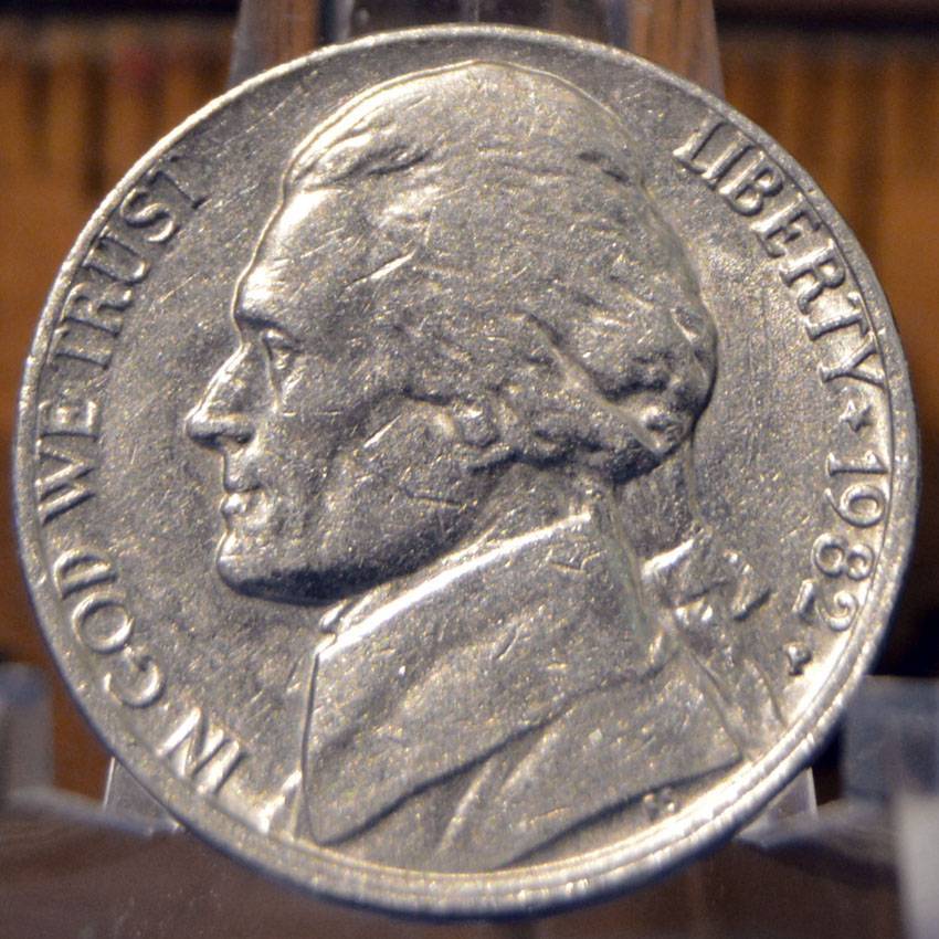 Bizarre-Rim-On-A-1982-P-Jefferson-Nickel-Received-In-Change-Today!