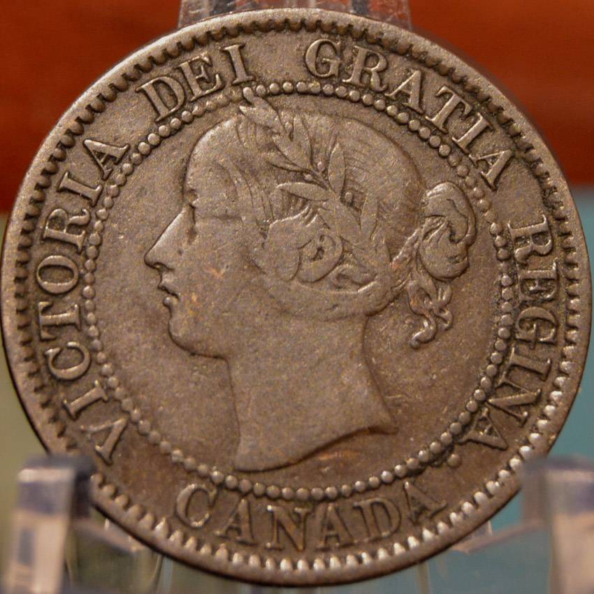 1859-Victoria-Large-Cent---Reverse-Struck-Through-Grease-On-Date?